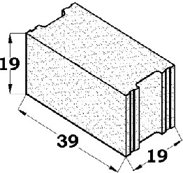BLOQUE MACIZO 20X20X40   GRIS HIDROF.