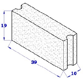 BLOQUE MACIZO 10X20X40   GRIS HIDROF.