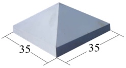 CORONACION PIRAMIDE 35X35 MARRON