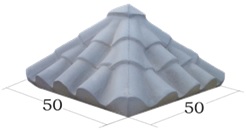 CORONACION TEJADILLO 45X45 MARFIL