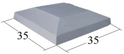 CORONACION TRONCO PIRAMIDE 35X35 MARFIL