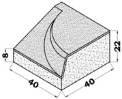 BORDILLO BC VADO SY 40X40X22 DERECHO