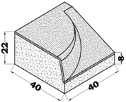 BORDILLO BC VADO SY 40X40X22 IZQUIERDO