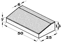 BORDILLO BICAPA RIGOLA 50X13X25X6 R3,5