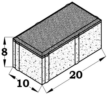 ADOQUIN BC 20X10X8   GRIS