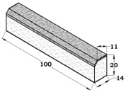 BORDILLO BICAPA 100X20X14X11 R3,5