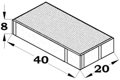 LOSA BICAPA 40X20X8   GRIS 916